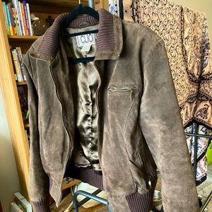 100% leather suede vintage cropped bomber 16